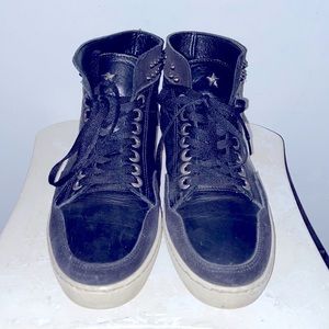 Henne Italia premium Designer Sneakers 👟 Leather/Suede Black EU42 US9 Men’s​​​​